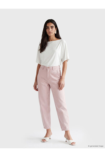 LC Waikiki Pink balloon fit women's jean pants