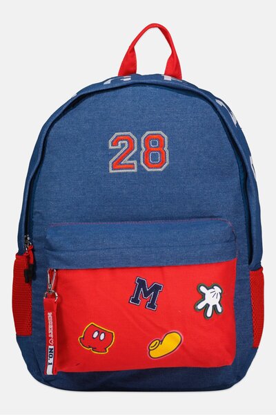 Disney Kids Unisex Embroidered Backpack 44 H x 30 L x 15 W cm, Blue/Red