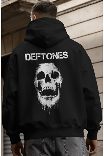 SEVBANO Hanorac premium supradimensionat unisex cu imprimeu pe spate Deftones...