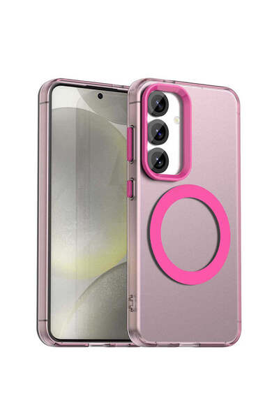 Techsuit Husă pentru Samsung Galaxy S24, CandyCase MagSafe, alb - roz