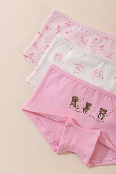 BAYKAR Girl's Cotton Colorful Printed Lycra Boxer 3 Pack 5726 Colorful