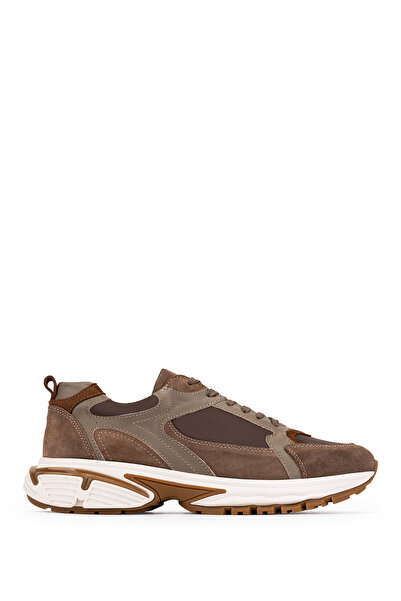 Tamer Tanca Men's Leather & Textile Brown Sneakers & Sports Shoes