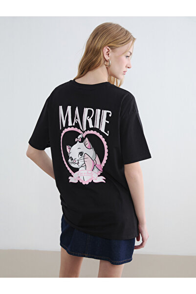 LC Waikiki Tricou de damă din bumbac 100% cu imprimeu Marie Cat