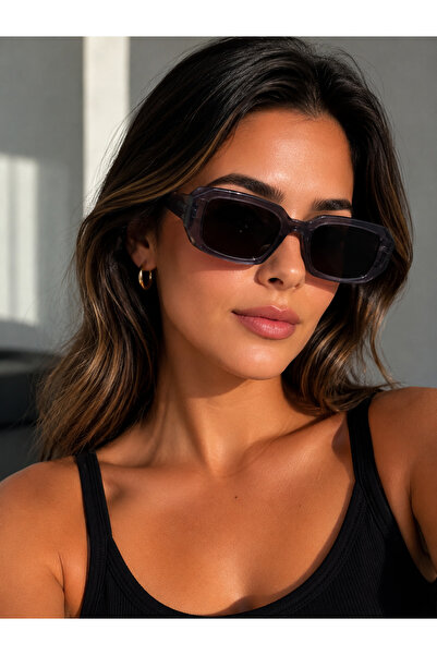 Bymiel Geometric Transparent Frame Glass Uv400 Sunglasses