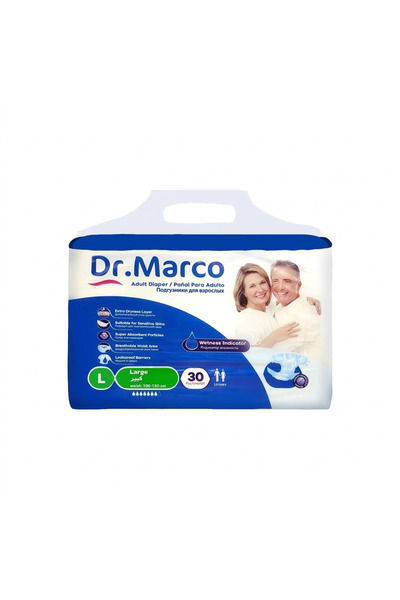 DR.MARCO راحة أكبر طوال اليوم - حفاضات الكبار من د. ماركو - مقاس XL - لاصقة |...