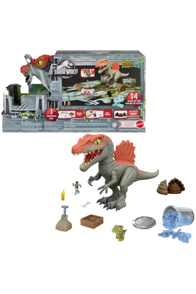 mattel FIGURKA JURASSIC WORLD CRUSHIVORES Spinozaur Dziki uciekinier do zabawy