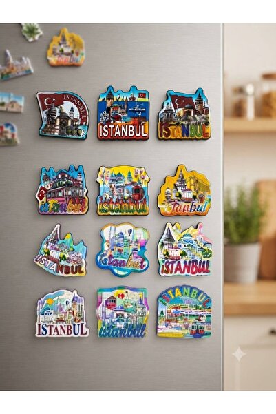 XTRIKE ME İstanbul Temalı Silikon Buzdolapı Süsü Magnet 12 ADET