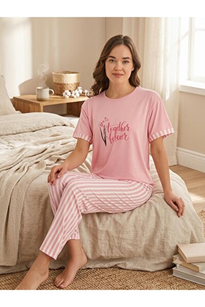 pijomoni kadın kısa kol pijama takımı
