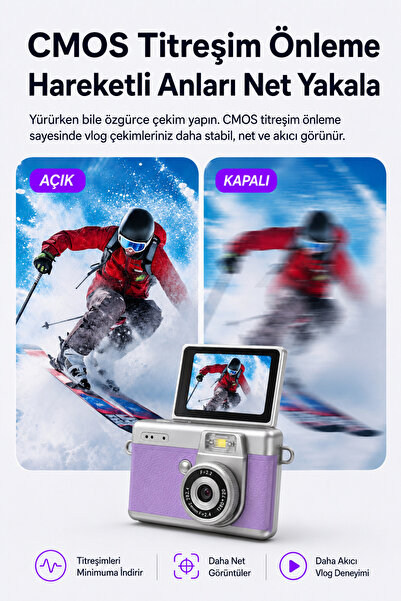 CASTU Mini Dijital Kamera Selfie Video Vlog Kamerası Mini Anahtarlık 1080P LK-27
