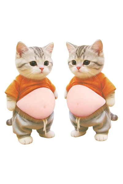 Choice 2pcs 2PCS Cute 3D Soft Belly Cat Sticker Dog Phone Case Decoration Ani...
