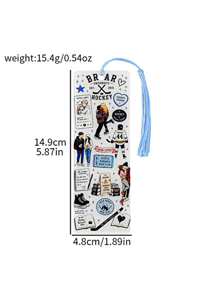 Choice1 SQ2846 Off campus ice hockey romantic story acrylic bookmark, printed...