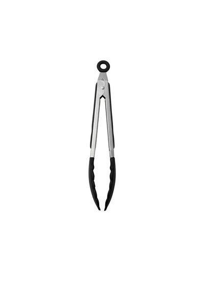 Kittiwake Home Life 4-Piece Black Kitchen Utensil Set – Multi-Purpose Kitchen Scissors, Steel Tongs with Silicone Tips, Complete Silicone Tongs, and Silicone Spoon