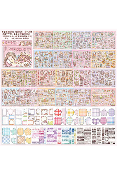 Choice B pink Kawaii cute girl 3D Princess dress-up Sticker book DIY decorati...