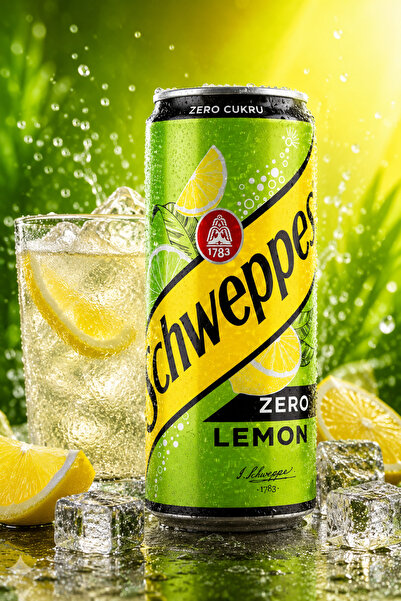 Schweppes Lemon Zero, băutură carbogazoasă cu aromă de lămâie, fără zahăr, bax 12 doze x 330 ml, răcoritoare
