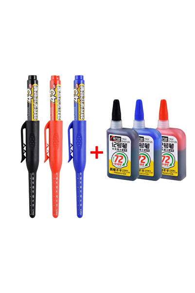 Choice9 mix 3pen 3ink 45mm Deep Hole Long Nib Head Markers Deep Drill Hole Lo...