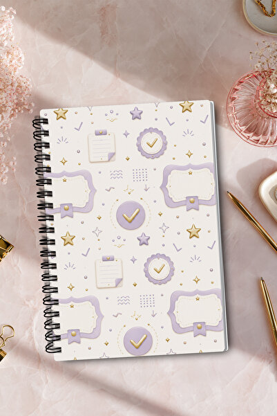 giftkonsept A5 50 Sheets 100 Pages Spiral Lined Notebook with Aesthetic Starr...