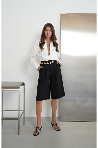 Zey Studio Pantaloni scurți - Negru - Talie înaltă