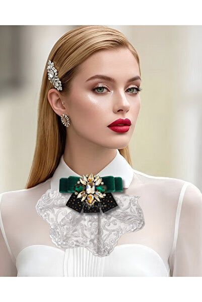 pegu baby collection Lux Guipure Lace Special Design Brooch, Collar Brooch, C...