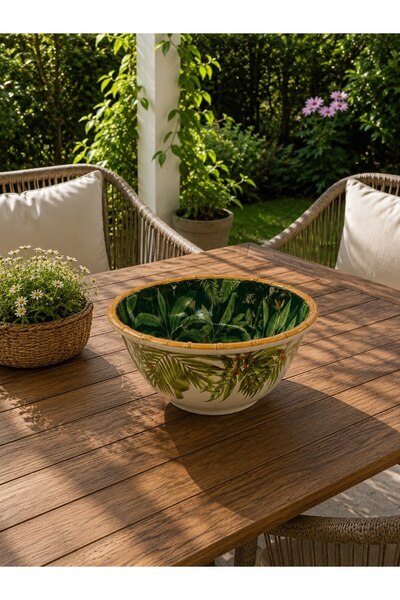 Easy Life Collection's Zanzibar Melamin Çukur Salata Meyve Kasesi 30 cm
