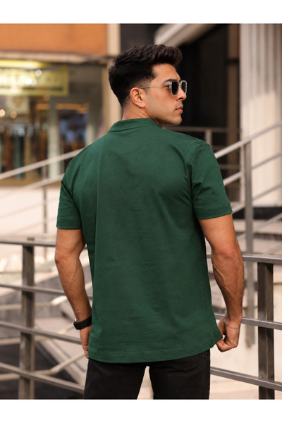 BAS Erkek Yarım Oversize %100 Pamuk Bisiklet Yaka Basic Tişört