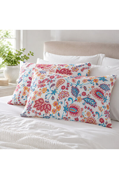 Kotonia Home Set de 2 perne matlasate 50x70 cm, 630 g/buc, decor floral 06