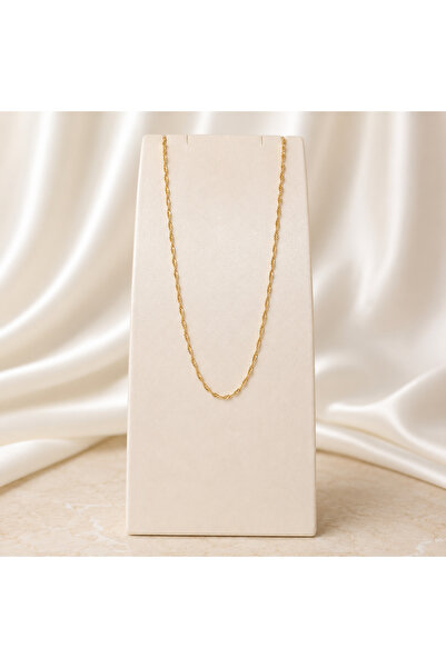 Yonida Jewelry 14K Gold Renk Kaplama Paslanmaz Çelik Burgu Zincir Kolye