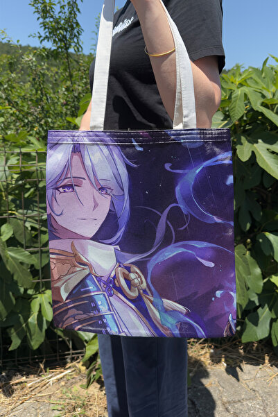 ZipZap Ayato Genshin Impact V1 Double-Sided Canvas Print Tote Bag Anime Bag