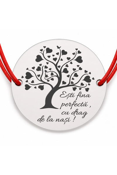 Simoshop Brățară argint 925 cu bănuț fina perfectă, șnur reglabil — cadou