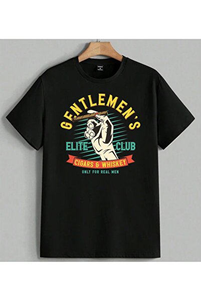ELFERA Gentleman Smoking Elite Club T-shirt sa printom, unisex, velika veliči...