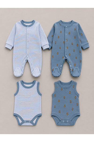 My Babies Label جمبسوتات - أزرق - كاجوال