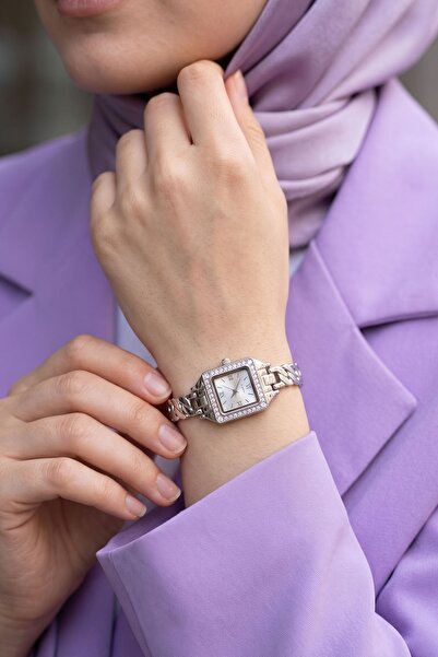 InStyle Stone Minimal Framed Silver Women's Wristwatch