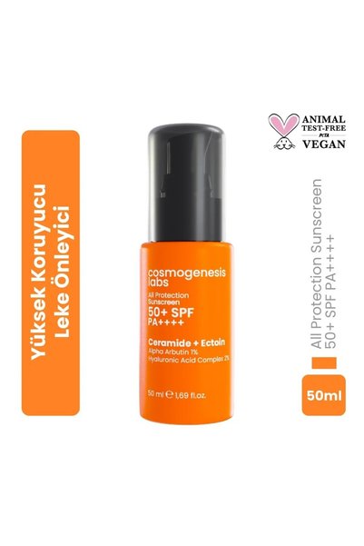 Cosmogenesis Labs Kozmetik SPF 50+ Leke Karşıtı Yüz Güneş Kremi 50 ml | UVA/UVB Korumalı Aydınlatıcı Güneş Koruyucu