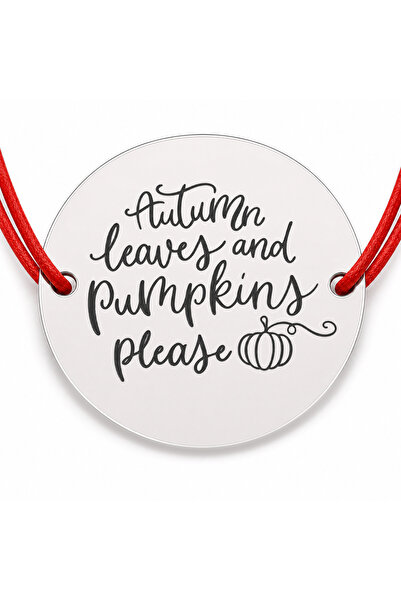 Simoshop Brățară argint 925 cu bănuț Autumn leaves and pumpkins please, șnur ...