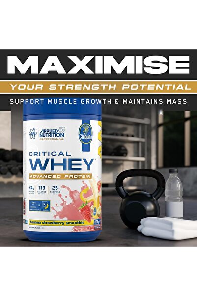 applied nutrition Critical Whey Protein Powder – 24g Protein per Serving, High Protein Powder, Protein Shake with BCAAs & Glutamine – Muscle Growth & Recovery (825g - 25 Servings) (Frappuccino)