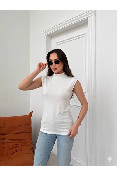 ELAY Fashion بلوزة نسائية أساسية ذات ياقة عالية