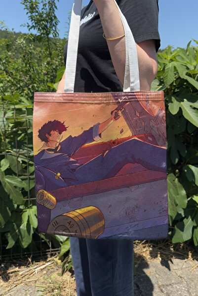 ZipZap Cowboy Bebop V5 Summer and Winter Double-Sided Canvas Print Tote Bag A...