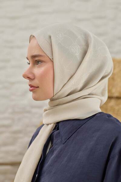 Şalland Na'I Pure Dama Pattern Shawl Stone