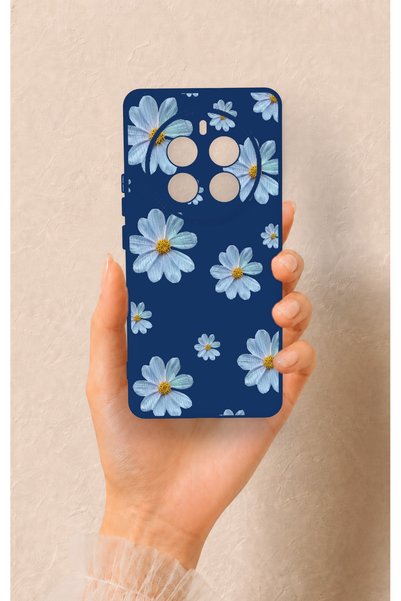 Vip Case Realme 12 Pro Compatible Blue Daisy Patterned Silicone Case