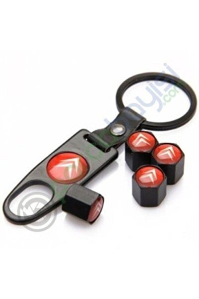 GARDENAUTO Citroen Metal Valve Cover and Keychain Set
