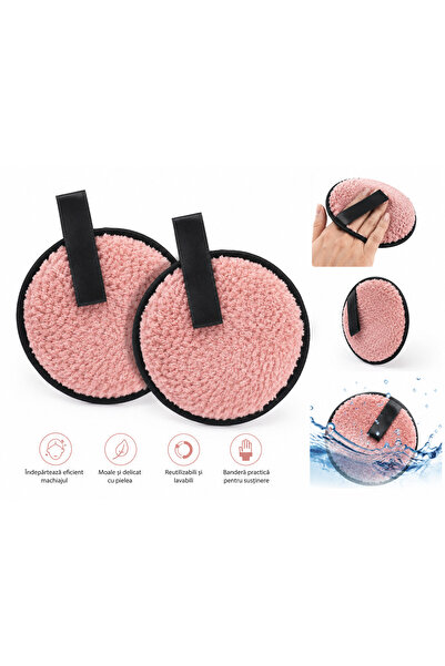 Generic Brand Set Bureti Demachianti Rotunzi Roz Somon 11cm - 2buc