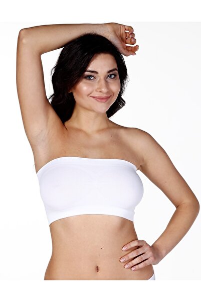 LEBRA Corset de damă, fără cusături, cu burete, tip bustieră, alb