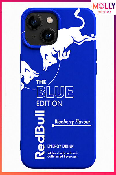 Molly iPhone 15 PLUS İçin Redbull Saks Mavisi The Blue Edition Desenli İçi Ka...