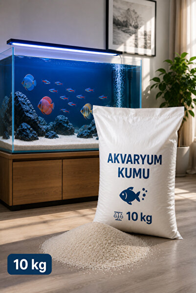 Doğal Akvaryum Kumu Açık Bej 10 kg | İnce Taneli | Elenmiş | Tozdan Arındırılmış | Fırında Kurutulmuş