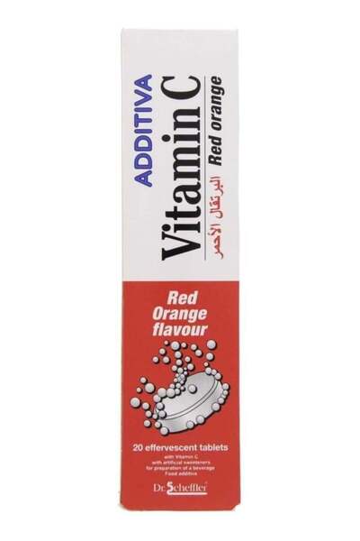 Additiva Effervescent Vitamin C Tablets Red Orange - 20 Tablets