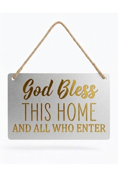 Generic God Bless This Home and All Who Enter Hanging Sign | Wooden Wall Art ...