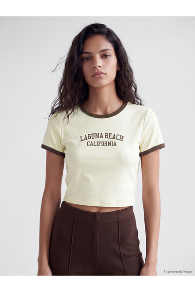 LC Waikiki Original Laguna Beach Printed Women's Crop Top