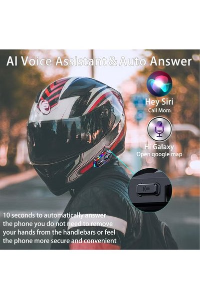 ZONBON سماعات رأس للدراجات النارية مع 16 نوعًا من أضواء RGB المبهرة، عمر بطارية طويل، سماعات رأس للدراجات النارية مع خاصية إلغاء الضوضاء المزدوجة/الرد التلقائي/التحكم بالموسيقى/استيقاظ سيري/مقاومة للماء IPX6