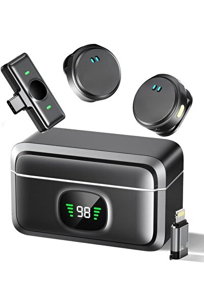 ZONBON ميكروفون لافالير لاسلكي لأجهزة iPhone/Android مع USB C (2 TX+1RX+1 محو...