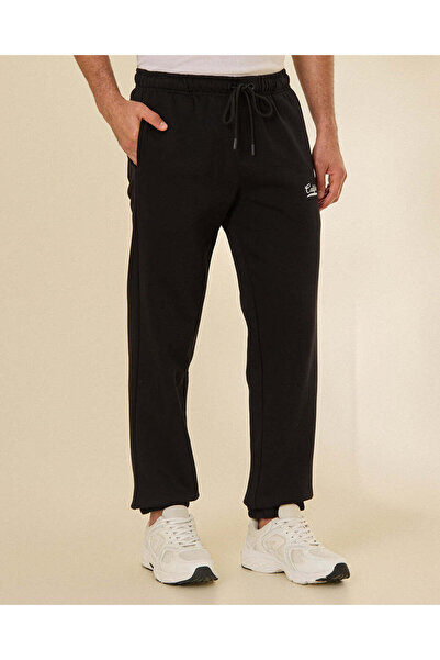 REDTAG Men Black Printed Jogger Sweatpants