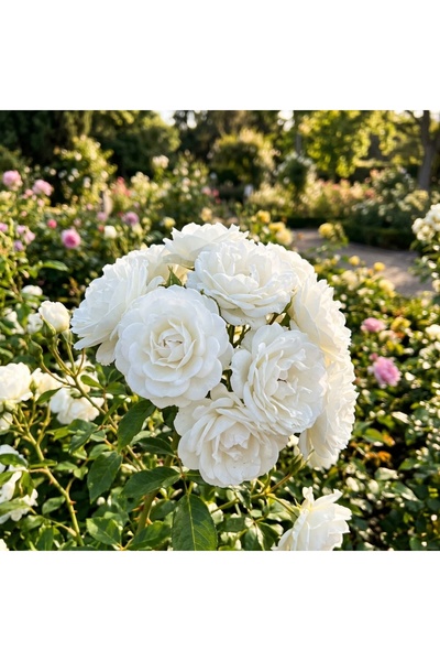 Bloom & Sow Seed بذور ورد فلوريبوندا أبيض نقي - عطري للغاية، صنف يزهر على شكل...